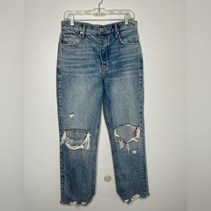 Free People Distressed Straight Leg Jeans Size 28